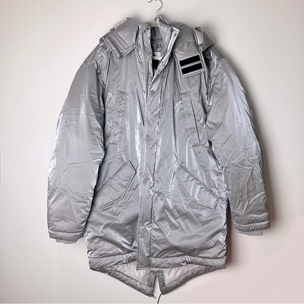 Espirit Metallic Reflective Silver Puffer Jacket